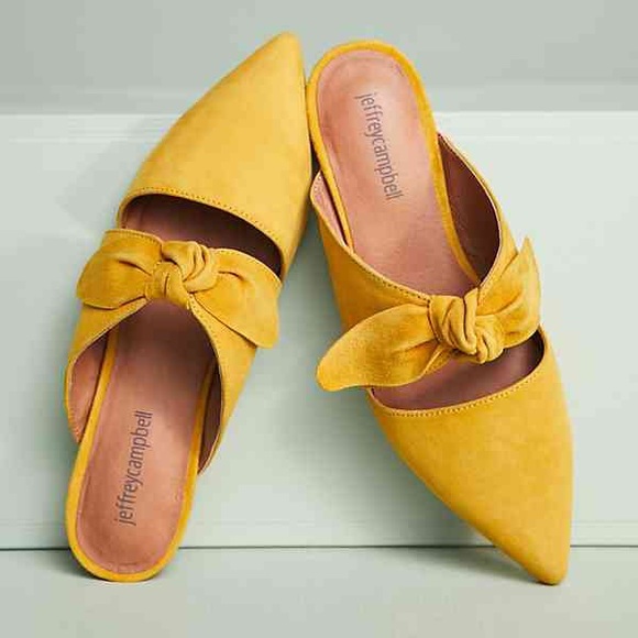 Jeffrey Campbell Shoes - Jeffrey Campbell Mustard Suede Charlin Mules 6.5